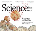 8 cells displaying colored antibodies on cover of journal Science